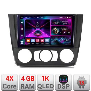 Navigatie BMW Seria 1 E87 2007-2011 clima manuala A-bmw117-manual  4+64 InCell Display 1K Android Waze USB Navigatie Internet Youtub