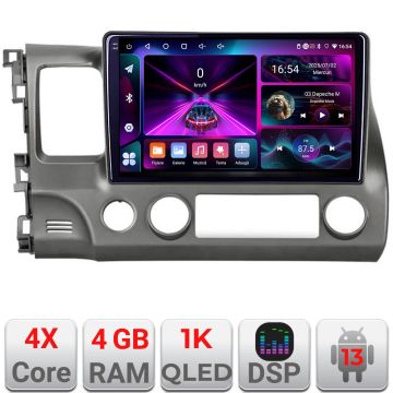 Navigatie Honda Civic Sedan A-044  4+64 InCell Display 1K Android Waze USB Navigatie Internet Youtube Radio