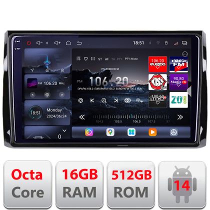 Navigatie Skoda Kodiaq 2016+ Edotec Kit-KODIAQ 8 core QLED 2K 12+256GB 360 Android Waze USB Navigatie Internet Youtube Radio