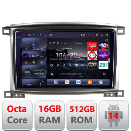 Navigatie Toyota Land Cruiser L100 2002-2008 Edotec Kit-L100 8 core QLED 2K 12+256GB 360 Android Waze USB Navigatie Internet Youtube Radio v1