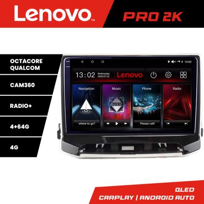Navigatie Jeep Compass 2021- Lenovo Qled 2K Octa Core 4+64 360 DSP carplay android auto radio gps internet kit-compass2021+PRO-2K-10-4+64