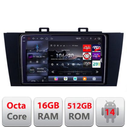 Navigatie Subaru Outback 2014-2019 sau Subaru XV 2017-2018 Edotec Kit-OUTBACK5 8 core QLED 2K 12+256GB 360 Android Waze USB Navigatie Internet Youtube Radio
