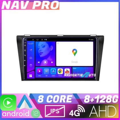 Navigatie Mazda 3 2004 2009 KIT 161 EDOTEC-LITE Android Ecran 720P Octa Core 8 128 Carplay