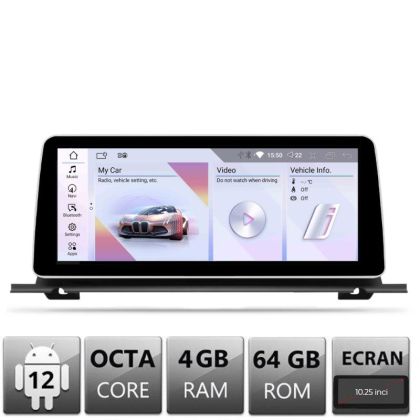 Navigatie BMW Seria 5 F07 GT 2010-2011 cu ecran CIC Android ecran 10.25" 4+64 4G BT