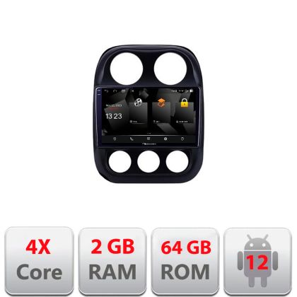 Navigatie Jeep Compass 2010-2016 5230-2500 Android Ecran 720P Quad Core 2+64 carplay android auto