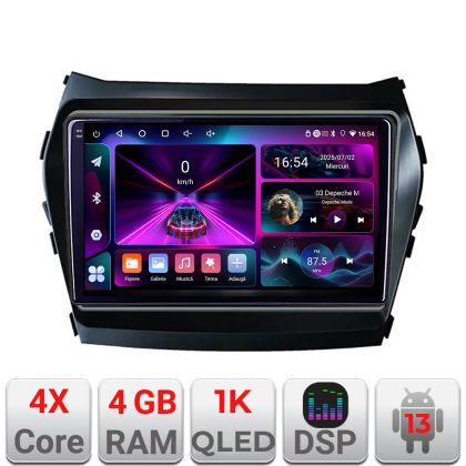 Navigatie Hyundai Santa Fe IX45 2012-2017 A-209-RK  4+64 InCell Display 1K Android Waze USB Navigatie Internet Youtube Radio