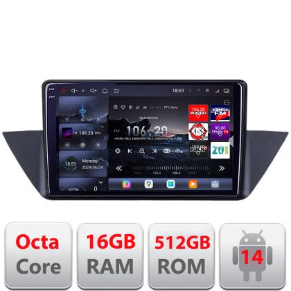 Navigatie BMW X1 E84 2009-2015 Edotec Kit-219 cu Android Radio Bluetooth internet 8 core QLED 2K 12+256GB 360