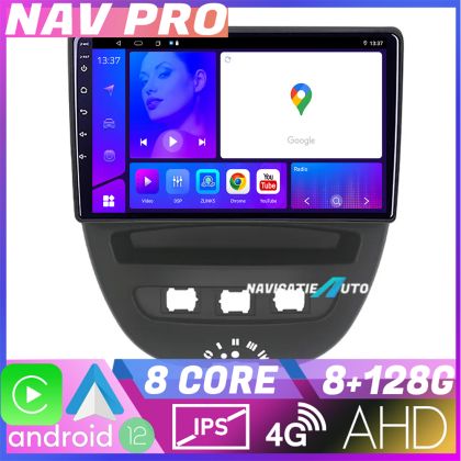 Navigatie Citroen C1 Peugeot 107 Toyota Aygo 2005-2014 EDOTEC-LITE Android Ecran 720P Octa Core 8+128 Carplay  Android auto v1