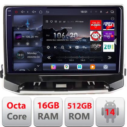 Navigatie Jeep Compass 2021- Qled 2K Octa Core 12+256GB LTE 4G DSP Wifi 5Ghz android auto carplay radio gps internet kit-compass2021+EDT-E810-2K