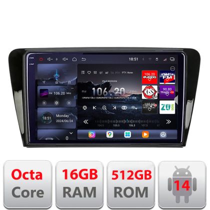 Navigatie Skoda Rapid Seat Toledo 2013+ Android radio gps internet 8 core QLED 2K 12+256GB 360 Edotec V1