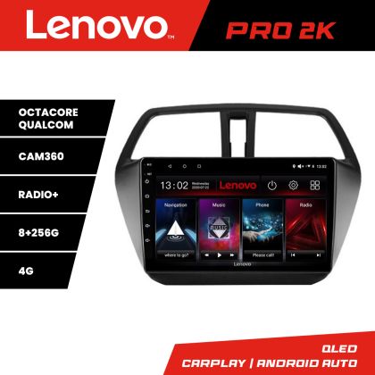 Navigatie Suzuki S-Cross  Lenovo Kit-337 8 core QLED 2K 8+256 360 Android Waze USB Navigatie Internet Youtube Radio