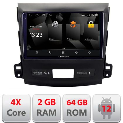 Navigatie Mitsubishi Outlander 2010 5230-056 Android Ecran 720P Quad Core 2+64 carplay android auto v2