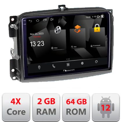 Navigatie Fiat 500L 2012-2017 5230-500L Android Ecran 720P Quad Core 2+64 carplay android auto