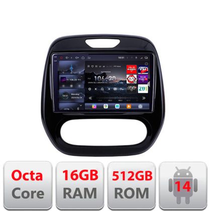 Navigatie Renault Captur 2013-2018 Edotec Kit-CAPTUR 8 core QLED 2K 12+256GB 360 Android Waze USB Navigatie Internet Youtube Radio