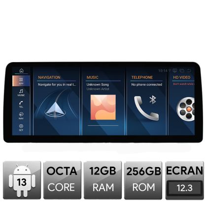 Navigatie dedicata Edotec BMW Seria 6 F06 masini cu NBT, Android, Octa Core, 12+256, 12.3", Qled 2K 2400x900, Qualcomm 680
