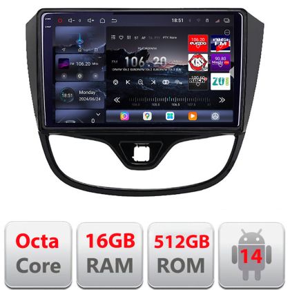 Navigatie Opel Karl 2017- Edotec Kit-karl 8 core QLED 2K 12+256GB 360 Android Waze USB Navigatie Internet Youtube Radio