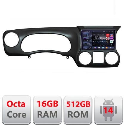 Navigatie Jeep Wrangler 2011-2016 Edotec Kit-WR 8 core QLED 2K 12+256GB 360 Android Waze USB Navigatie Internet Youtube Radio