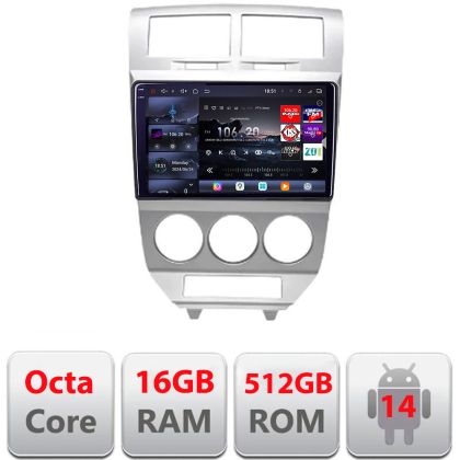 Navigatie Dodge Caliber 2006-2010 Edotec Kit-caliber-06 8 core QLED 2K 12+256GB 360 Android Waze USB Navigatie Internet Youtube Radio