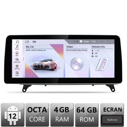Navigatie BMW X5 X6 E70 E71 2009-2012 cu ecran CIC Android ecran 10.25" 4+64 4G BT