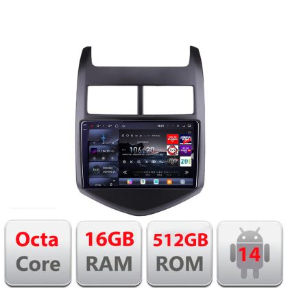 Navigatie Chevrolet Aveo 2010-2013 Edotec Kit-AVEO10 8 core QLED 2K 12+256GB 360 Android Waze USB Navigatie Internet Youtube Radio