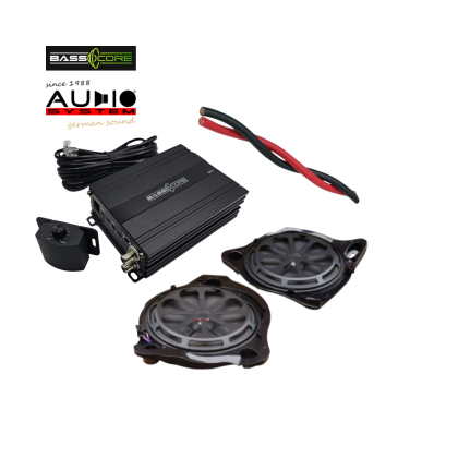 Pachet 2 subwoofere Audio System dedicate pentru Mercedes W205, W213, A238, C238, C253, X253, cu amplificator 1 canale de la BassCore si cablu de alimentare de 5 metri.