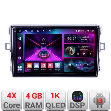 Navigatie Toyota Verso 2010-2016 A-133  4+64 InCell Display 1K Android Waze USB Navigatie Internet Youtube Radio