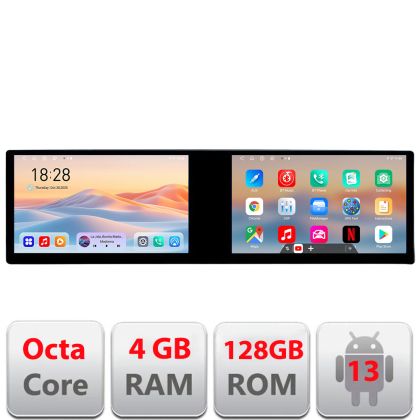 Navigatie Audi A4 B6 Kit-050 Edotec 2 ecrane  8 core 4+128 21.6 inch Incell android Wifi 5Ghz gps internet  v1