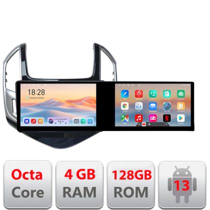 Navigatie Chevrolet Cruze 2013-Kit-1267 Edotec 2 ecrane  8 core 4+128 21.6 inch Incell android Wifi 5Ghz gps internet