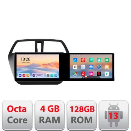 Navigatie Suzuki S-Cross Kit-337 Edotec 2 ecrane  8 core 4+128 21.6 inch Incell android Wifi 5Ghz gps internet