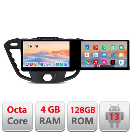 Navigatie Ford Transit Kit-845 Edotec 2 ecrane  8 core 4+128 21.6 inch Incell android Wifi 5Ghz gps internet
