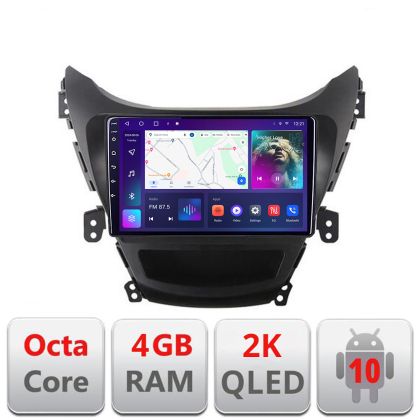 Navigatie Hyundai Elantra 2011-2013 C-092 Android Octa Core Ecran 2K QLED GPS 4G 4+32GB 360 KIT-092+EDT-E409-2K