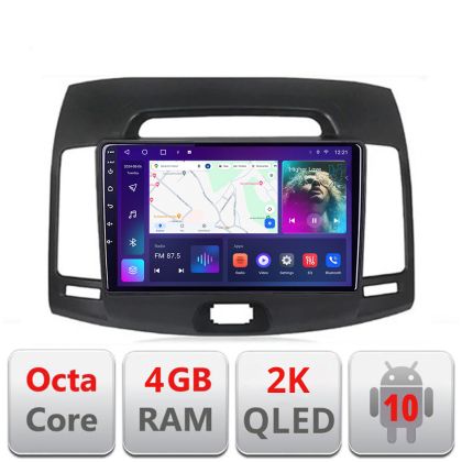 Navigatie Hyundai Elantra 2007-2011 C-2009 Android Octa Core Ecran 2K QLED GPS 4G 4+32GB 360 KIT-2009+EDT-E409-2K