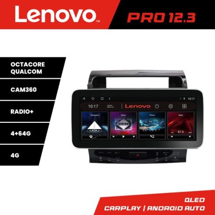 Navigatie Toyota Land Cruiser V8 L200 2009-2020 Lenovo Qled 12.3 inch Octa Core 4+64 360 DSP ADAS carplay android auto radio internet kit-381-type-b+PRO-12.3-4+64+kit-10-9