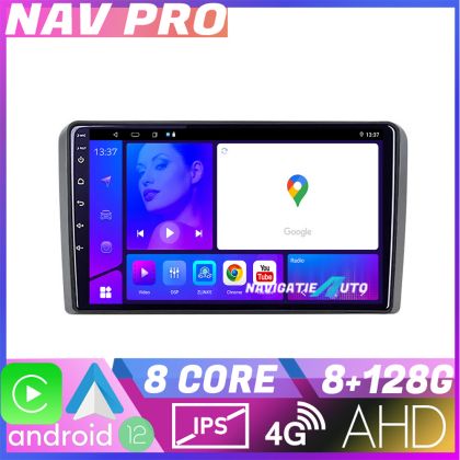 Navigatie Audi A3 8P Octa Core KIT 049 EDOTEC-LITE Android Ecran 720P Octa Core 8 128 Carplay