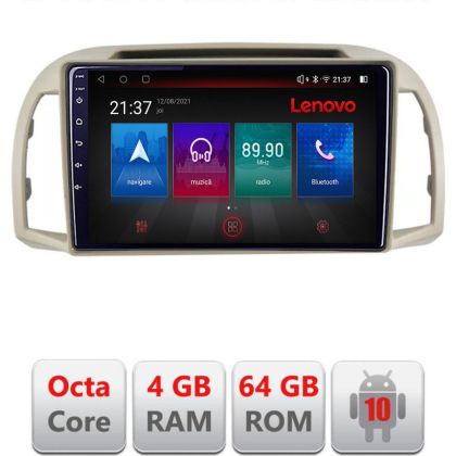 Navigatie Nissan Micra 2002-2010 Android radio gps internet Octa Core 4+64 LTE KIT-micra2003+EDT-E509-PRO RESIGILAT