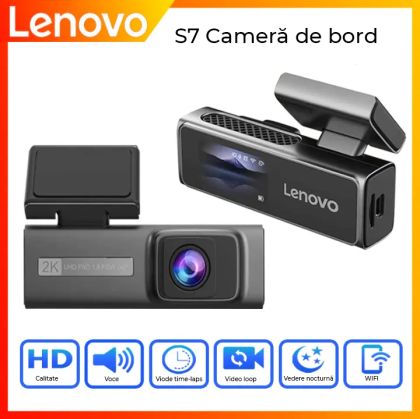 Camera DVR Lenovo S7-1980 2K fata si 1080 spate ecran 1.97 inch IPS Wifi unghi larg monitorizare parcare