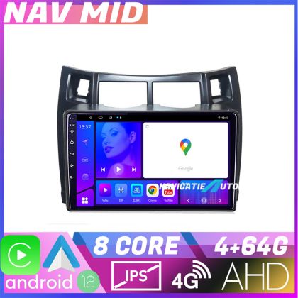 Navigatie Toyota Yaris 2008 2011 KIT YARIS08 EDOTEC-LITE Android Ecran 720P Octa Core 4+32 Carplay