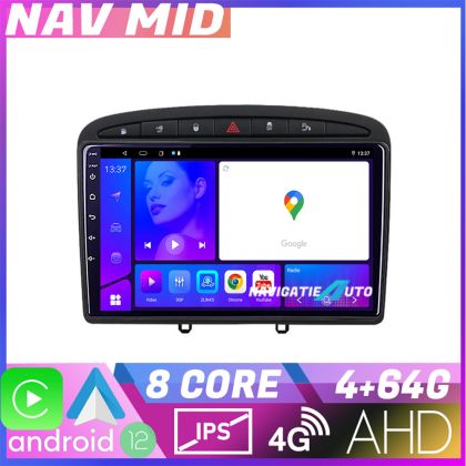 Navigatie Peugeot 308 Octa Core KIT 038 EDOTEC-LITE Android Ecran 720P Octa Core 4+32 Carplay