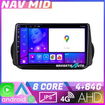 Navigatie Peugeot Bipper  Citroen Nemo  Fiat Qubo 2008 2017 EDOTEC-LITE Android radio gps internet Octa core 4+32 Carplay