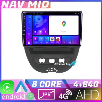 Navigatie Citroen C1 Peugeot 107 Toyota Aygo 2005 2014 EDOTEC-LITE Android Ecran 720P Octa Core 4+32 Carplay v2