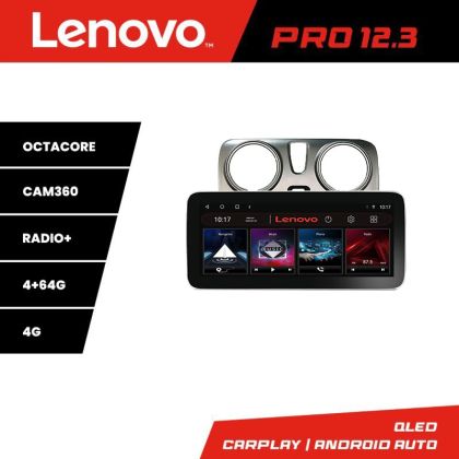 Navigatie Dacia Dokker Lenovo PRO 4+64 12.3 inch qled android 4G DSP gps internet  8Core