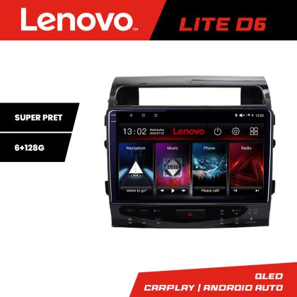 Navigatie Toyota Land Cruiser V8 L200 2009-2020 Lenovo QLED Octa core 6+128 DSP Wifi 5Ghz Android radio gps internet kit-381-type-b+LITE-10-6+128