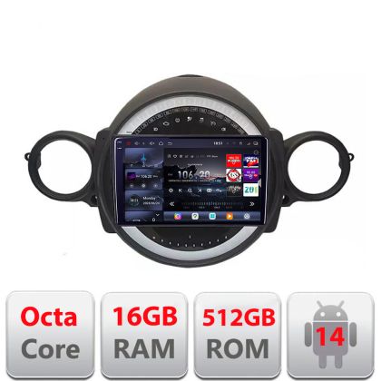 Navigatie Mini 2007-2011 8 core QLED 2K 16+512GB 360 Android Waze USB Navigatie Internet Youtube Radio Edotec
