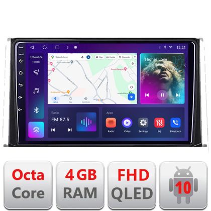 Navigatie Toyota Auris 2017- B-AURIS  Android Ecran QLED octa core 4+64 carplay android auto KIT-AURIS+EDT-E310V3
