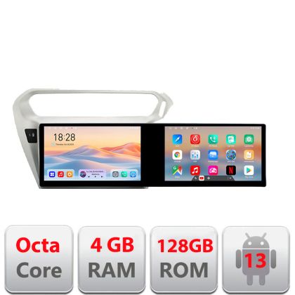 Navigatie Peugeot 301 Citroen Kit-Elisee Kit-301 Edotec 2 ecrane  8 core 4+128 21.6 inch Incell android Wifi 5Ghz gps internet S