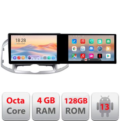 Navigatie Chevrolet Captiva 2012-2018 Manual Kit-109 Edotec 2 ecrane  8 core 4+128 21.6 inch Incell android Wifi 5Ghz gps internet  2