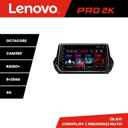 Navigatie Peugeot 2008 2020- Android radio gps internet 8 core QLED 2K 8+256 360 Lenovo