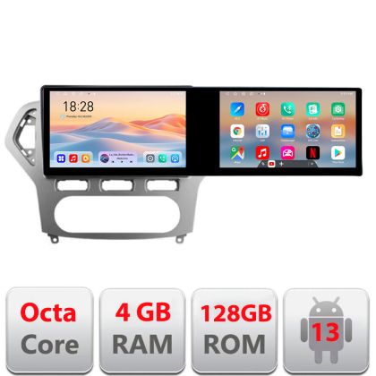 Navigatie Ford Mondeo 2006-2010 Kit-mondeo-ac Edotec 2 ecrane  8 core 4+128 21.6 inch Incell android Wifi 5Ghz gps internet