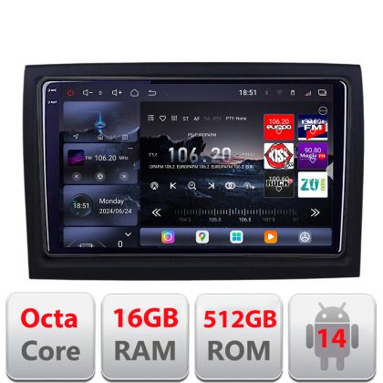 Navigatie Fiat ducato 2022- Edotec Kit-DUCATO Ecran Qled,8 core QLED 2K 16+512GB 360 Ram,38 core QLED 2K 16+512GB 360 Hdd,USB,Bluetooth,Wifi