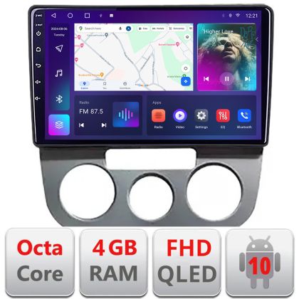 Navigatie VW Golf 5 2004-2010 clima manuala Android radio gps internet 4+64 carplay android auto KIT-golf5-manual+EDT-E310v3